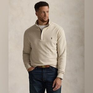 Ralph Lauren Beige Quarter-Zip Sweatshirt